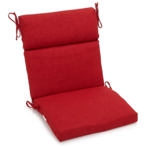 18-inch by 38-inch Spun Polyester Solid Outdoor Squared Chair Cushion, Paprika
