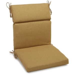 18-inch by 38-inch Spun Polyester Solid Outdoor Squared Chair Cushion, Wheat