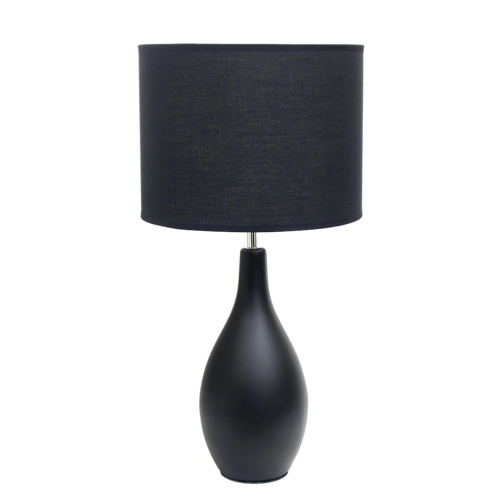 18.11" Traditional Oblong Ceramic Table Lamp, Black