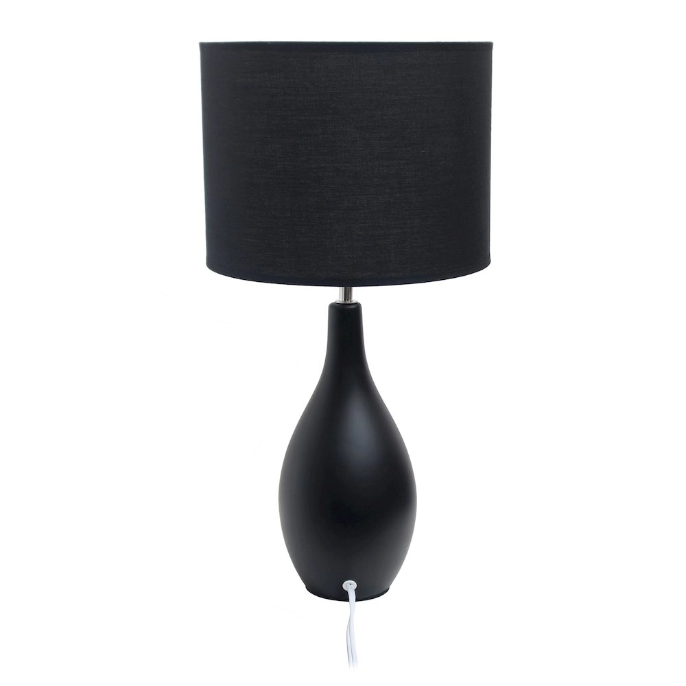18.11" Traditional Oblong Ceramic Table Lamp, Black