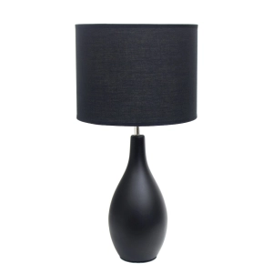 18.11" Traditional Oblong Ceramic Table Lamp, Black