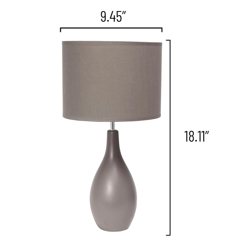 18.11" Traditional Oblong Ceramic Table Lamp, Gray