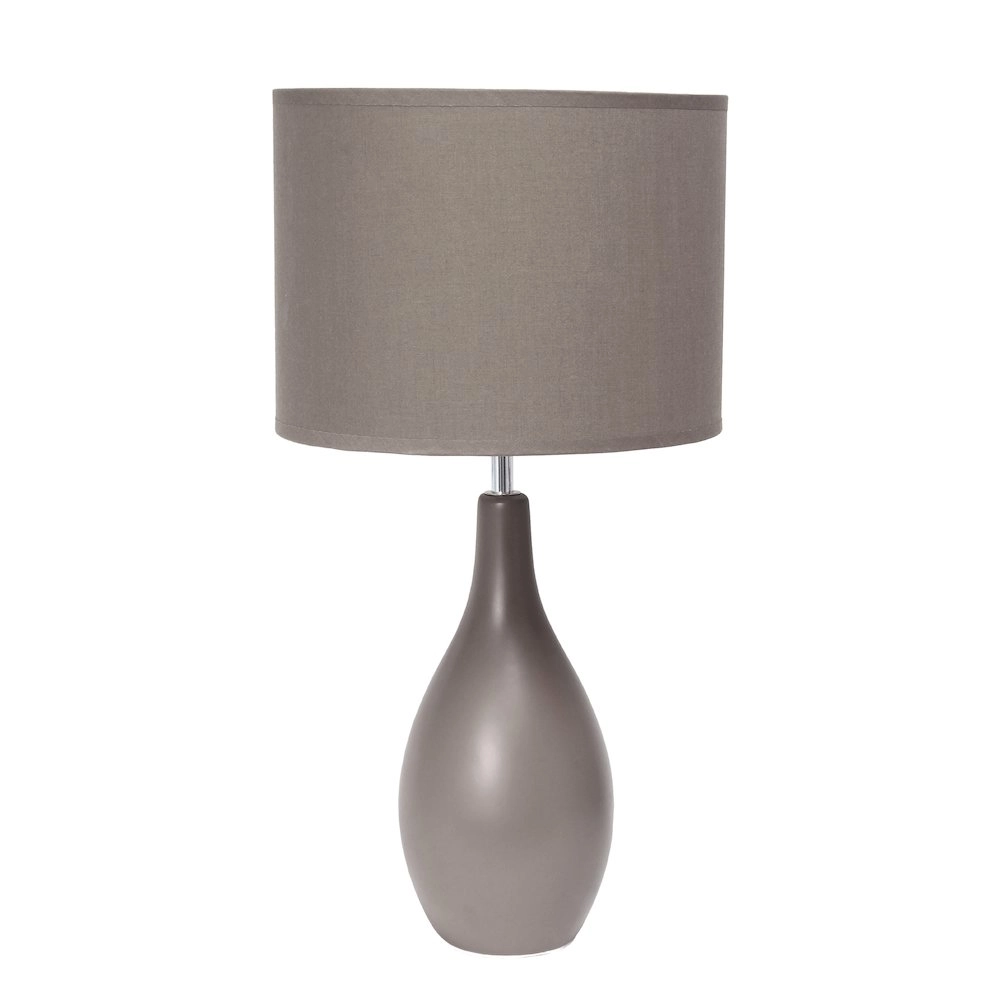18.11" Traditional Oblong Ceramic Table Lamp, Gray
