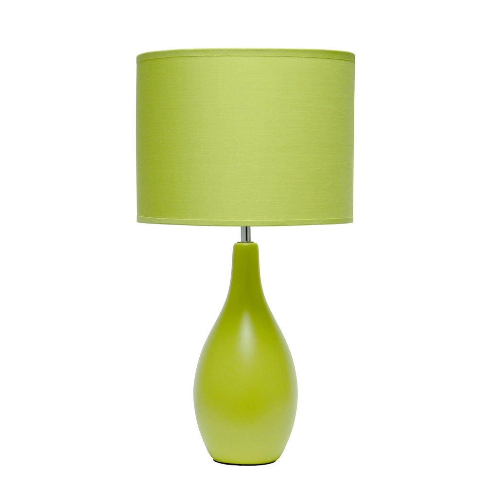 18.11" Traditional Oblong Ceramic Table Lamp, Green