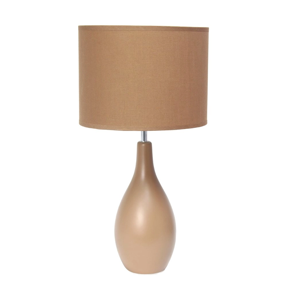 18.11" Traditional Oblong Ceramic Table Lamp, Light Brown