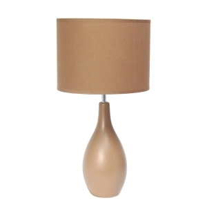 18.11" Traditional Oblong Ceramic Table Lamp, Light Brown
