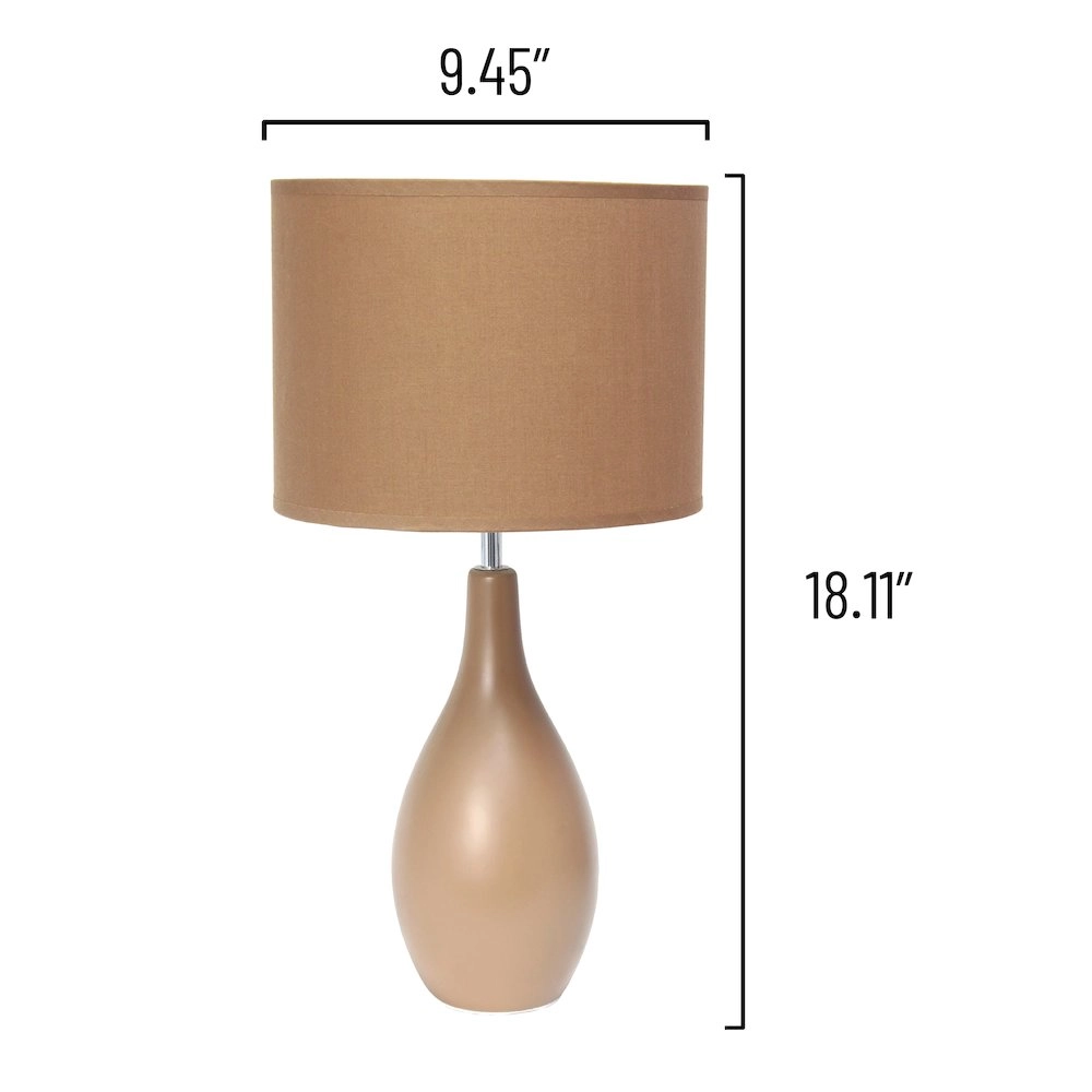 18.11" Traditional Oblong Ceramic Table Lamp, Light Brown