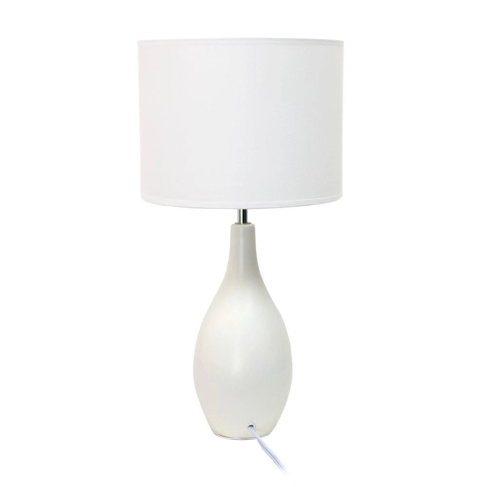 18.11" Traditional Oblong Ceramic Table Lamp, Off White
