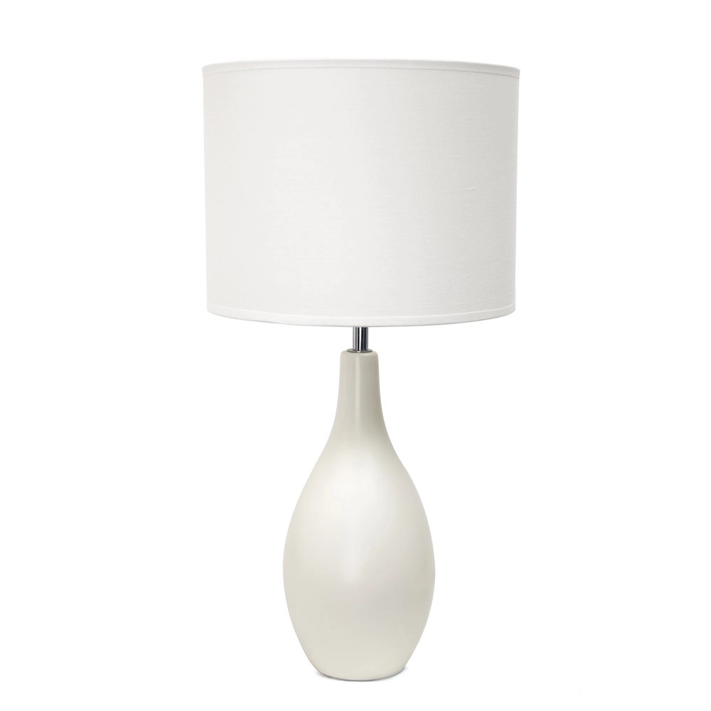 18.11" Traditional Oblong Ceramic Table Lamp, Off White