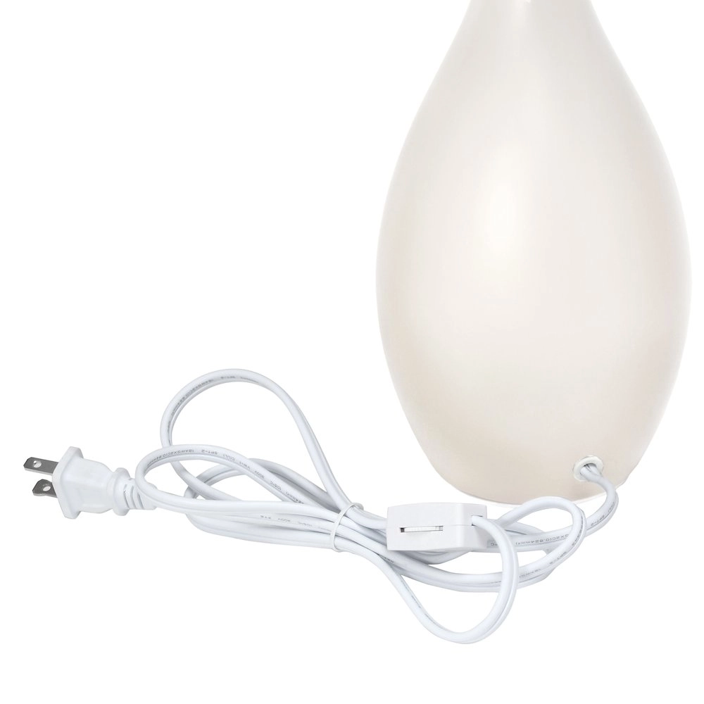 18.11" Traditional Oblong Ceramic Table Lamp, Off White