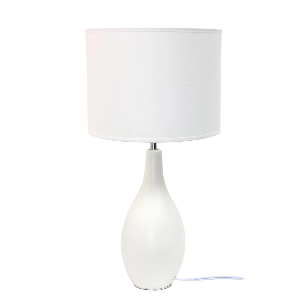 18.11" Traditional Oblong Ceramic Table Lamp, Off White