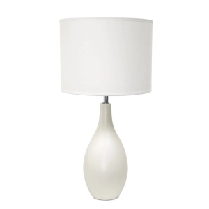 18.11" Traditional Oblong Ceramic Table Lamp, Off White
