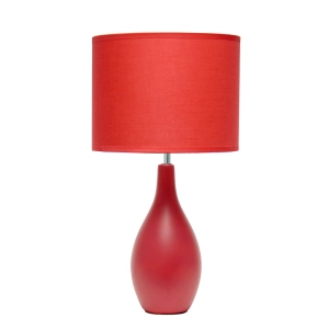 18.11" Traditional Oblong Ceramic Table Lamp, Red