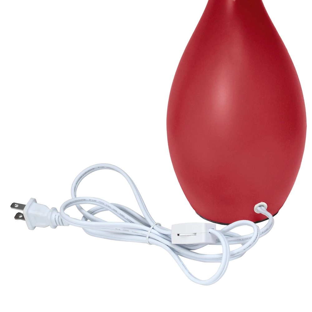 18.11" Traditional Oblong Ceramic Table Lamp, Red
