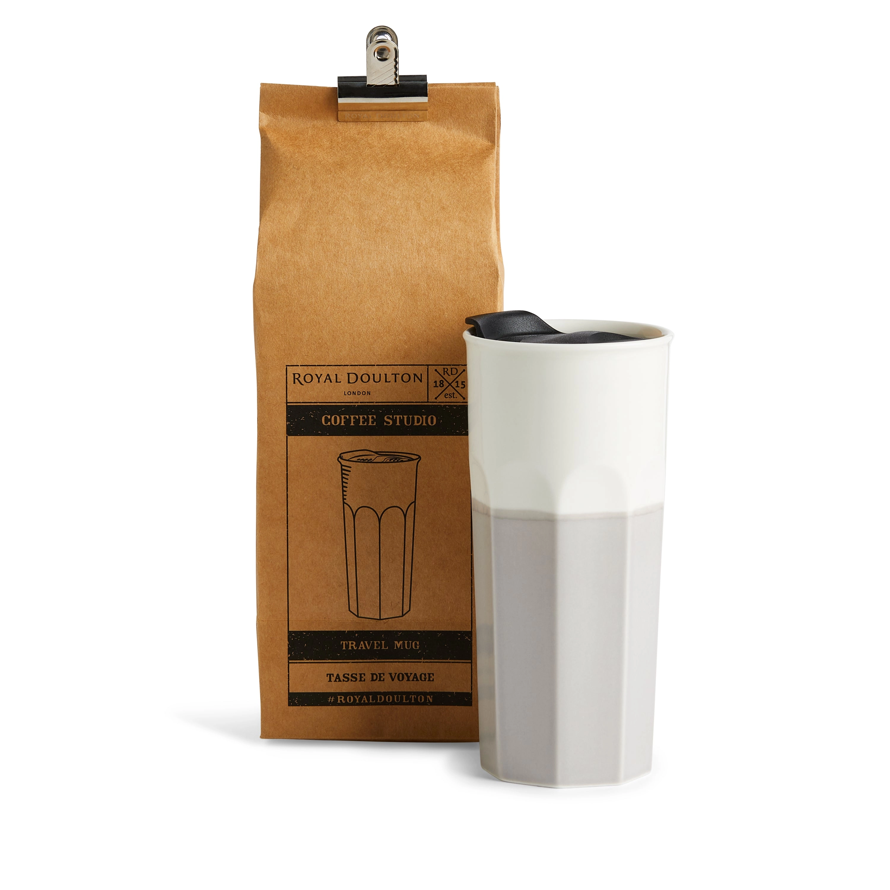 1815 Coffee Studio Grey Travel Mug 12floz