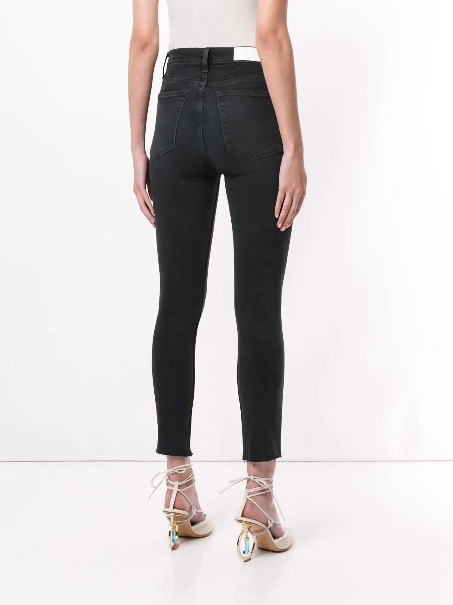 1893Whrac High Rise Ankle Crop Jeans In Black