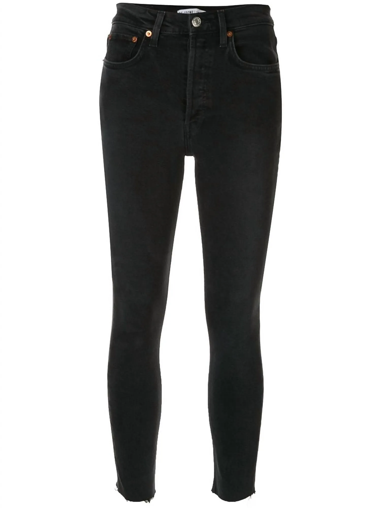 1893Whrac High Rise Ankle Crop Jeans In Black