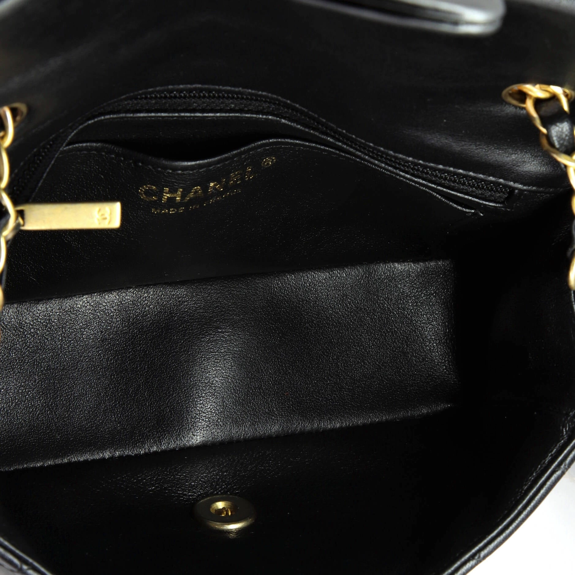 18K Charms Classic Single Flap Bag Quilted Lambskin Mini