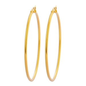 18K Gold Large Hoop Earrings