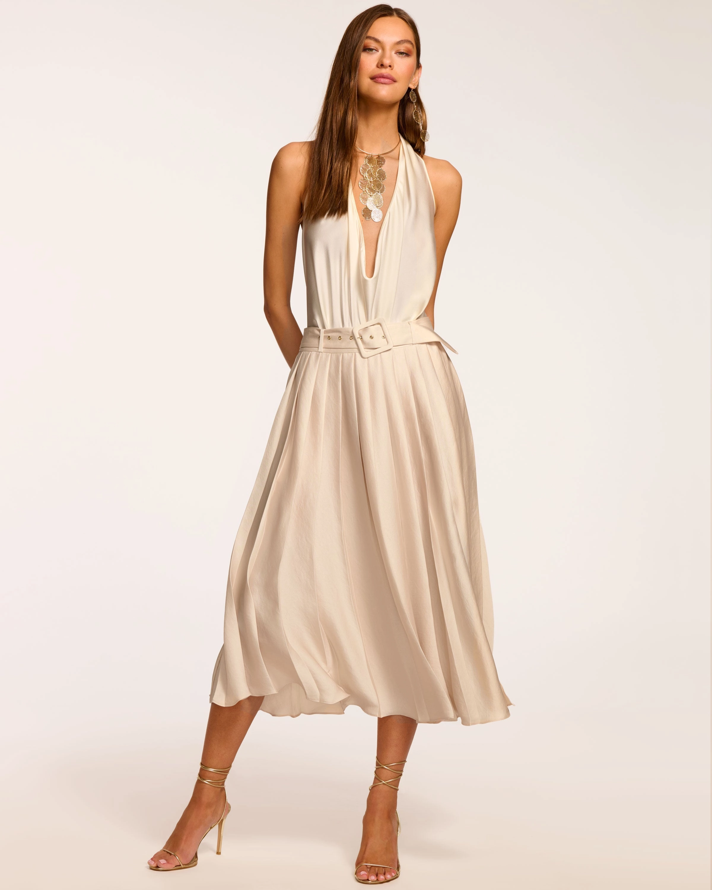 Abigayle Pleated Midi Skirt
