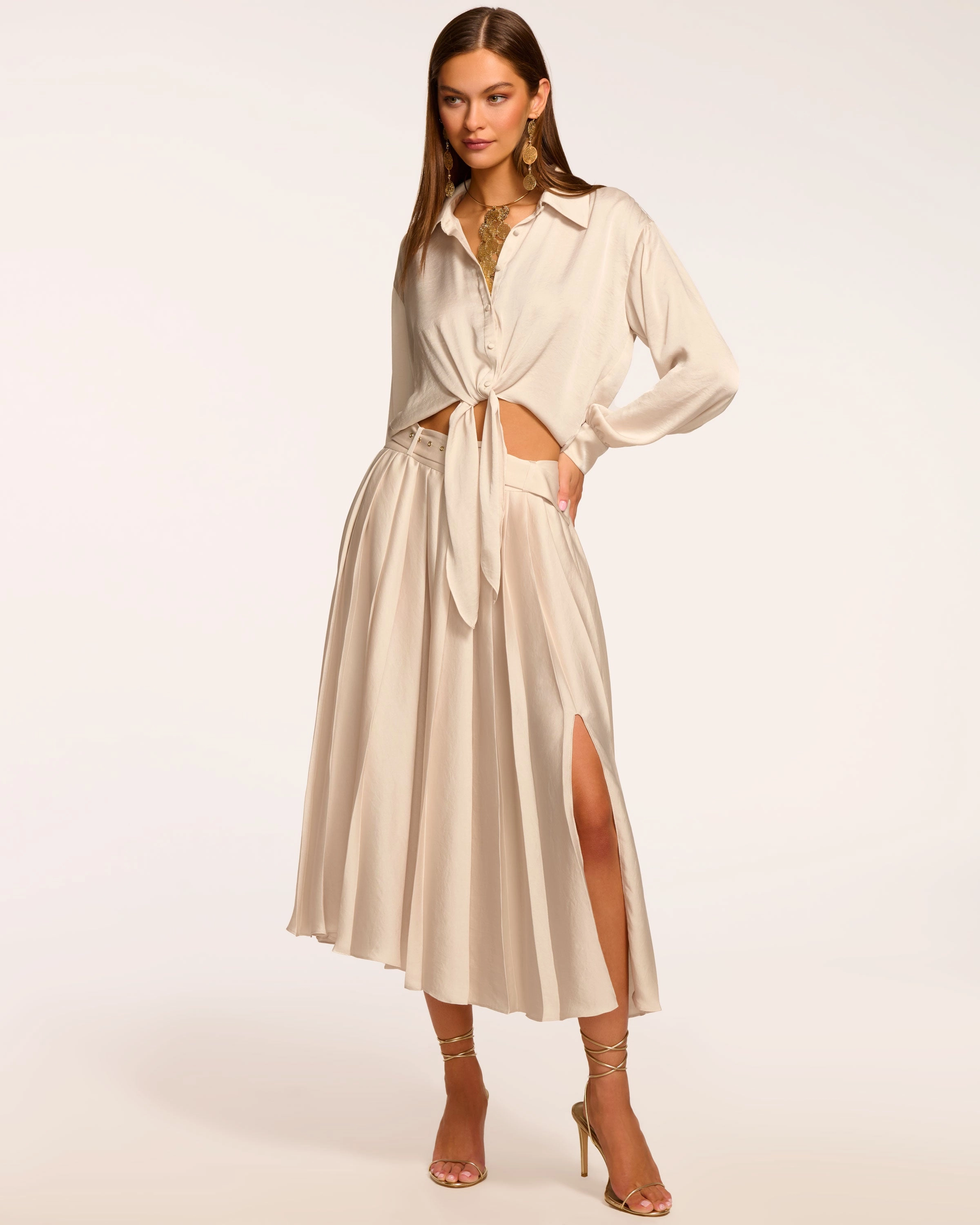 Abigayle Pleated Midi Skirt