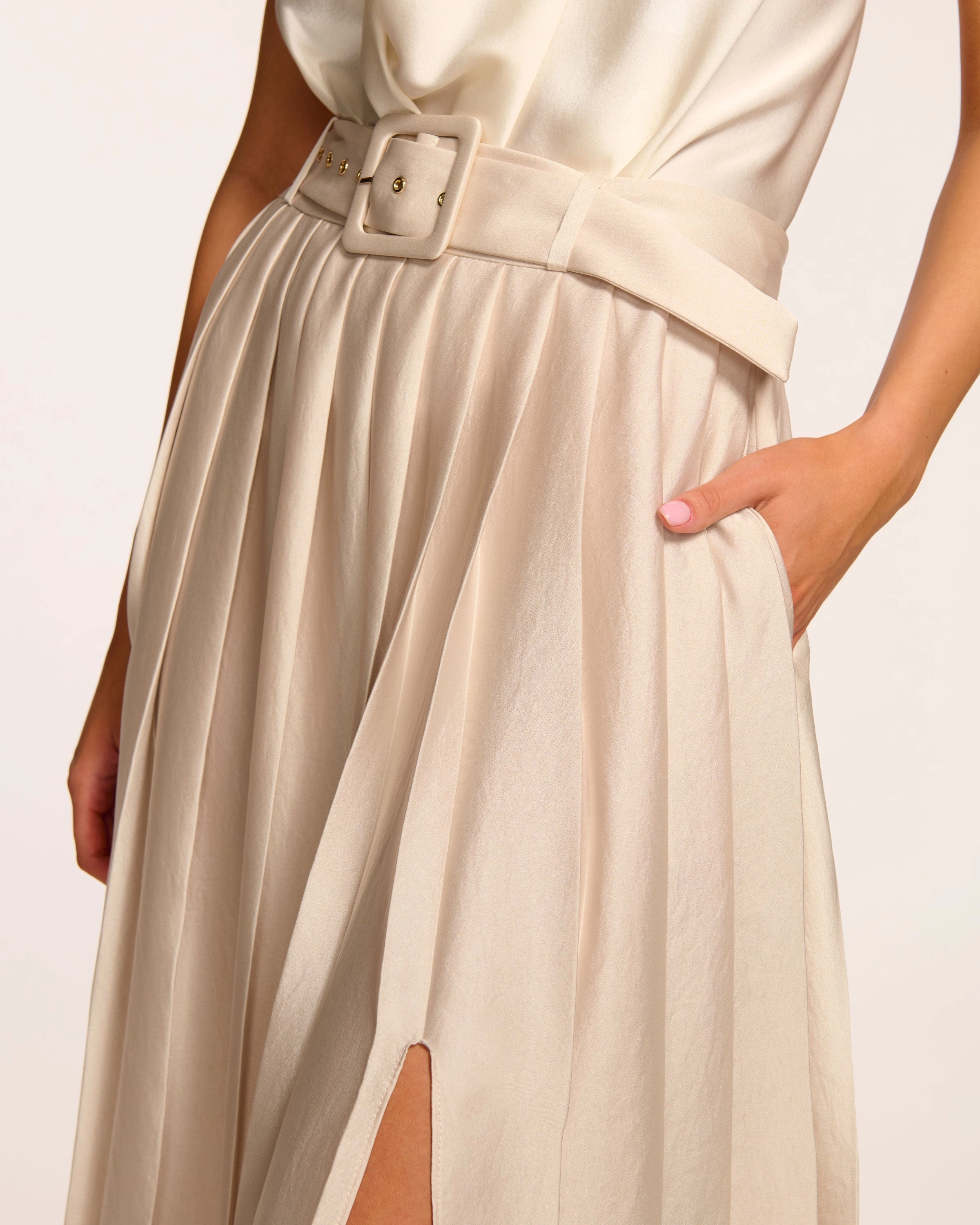 Abigayle Pleated Midi Skirt