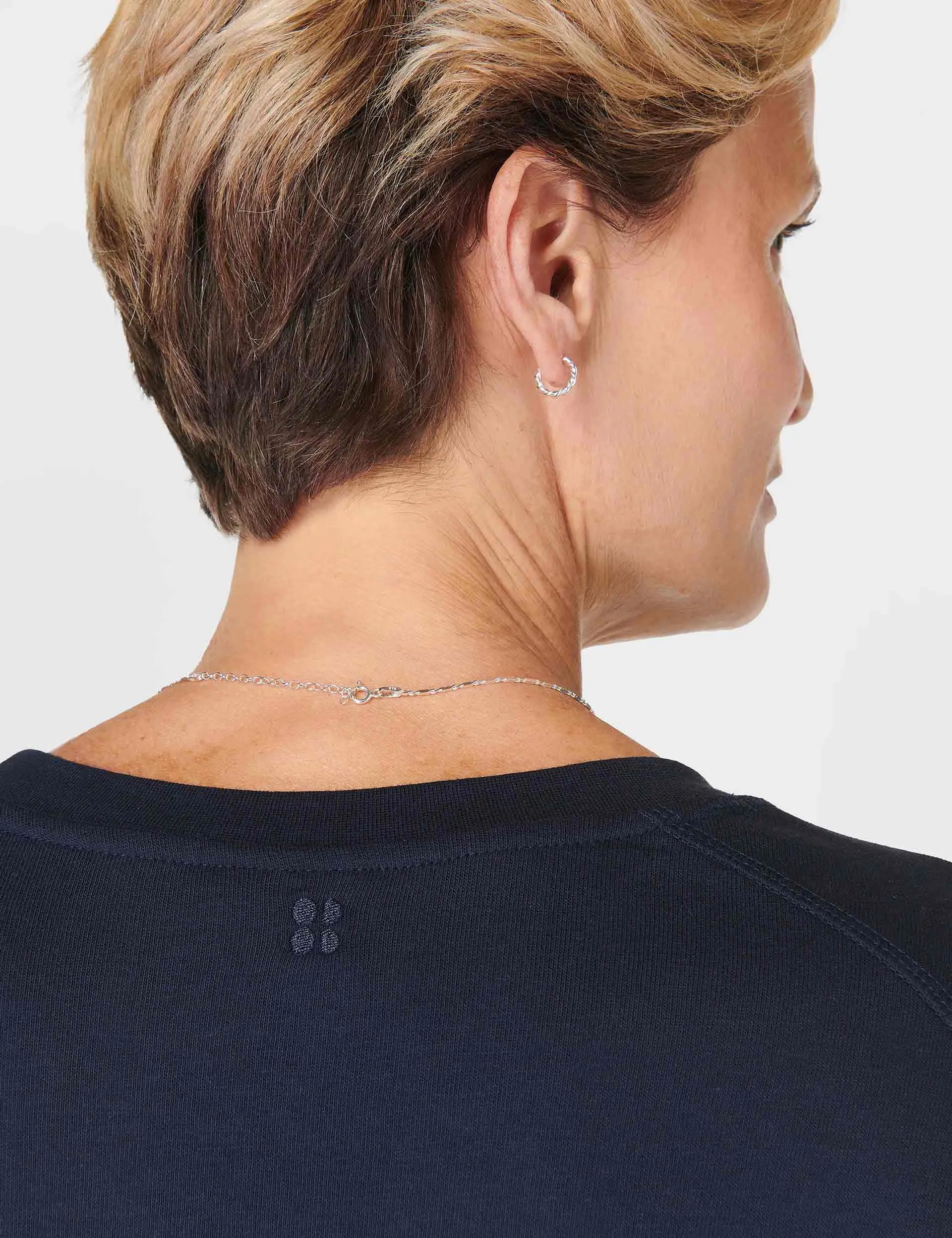 After Class Crop Sweatshirt - Navy Blue