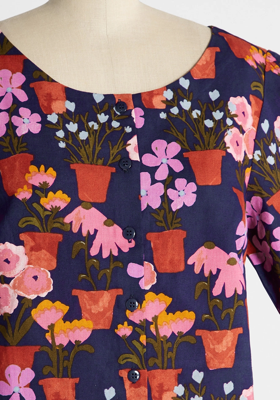 Alive to Thrive Button-Up Top