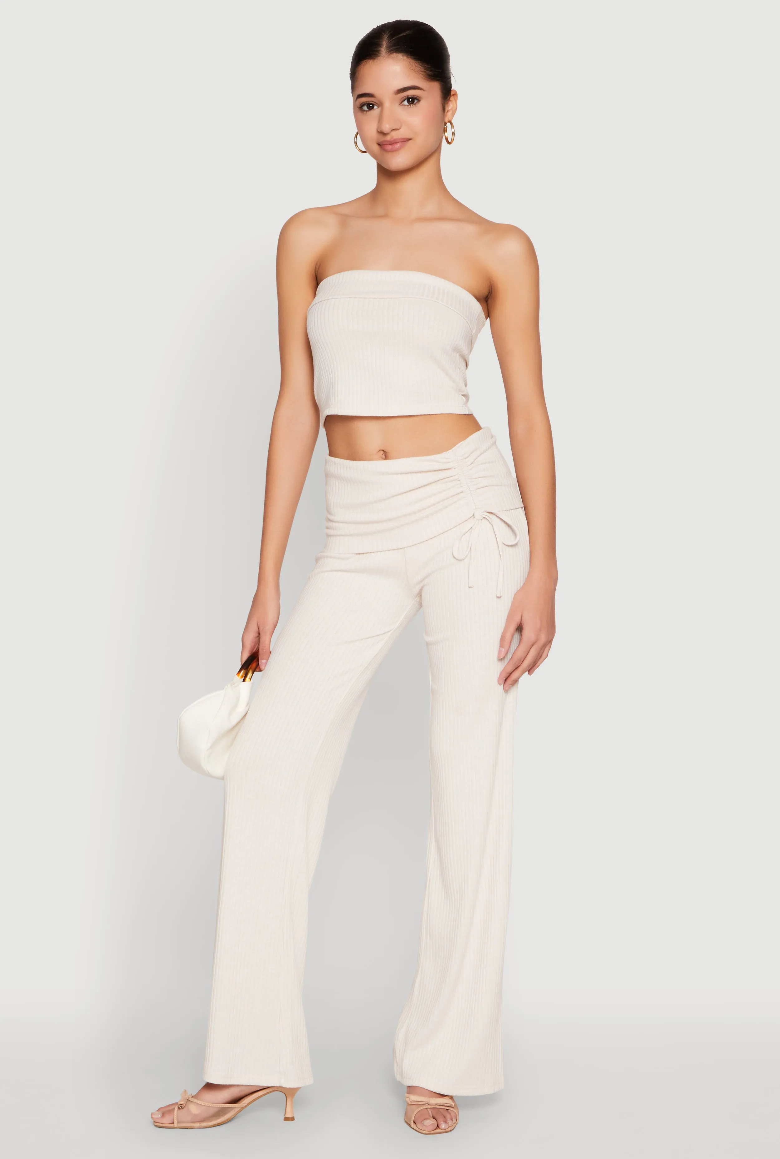 Almost Famous Ruched Fold Over Pants