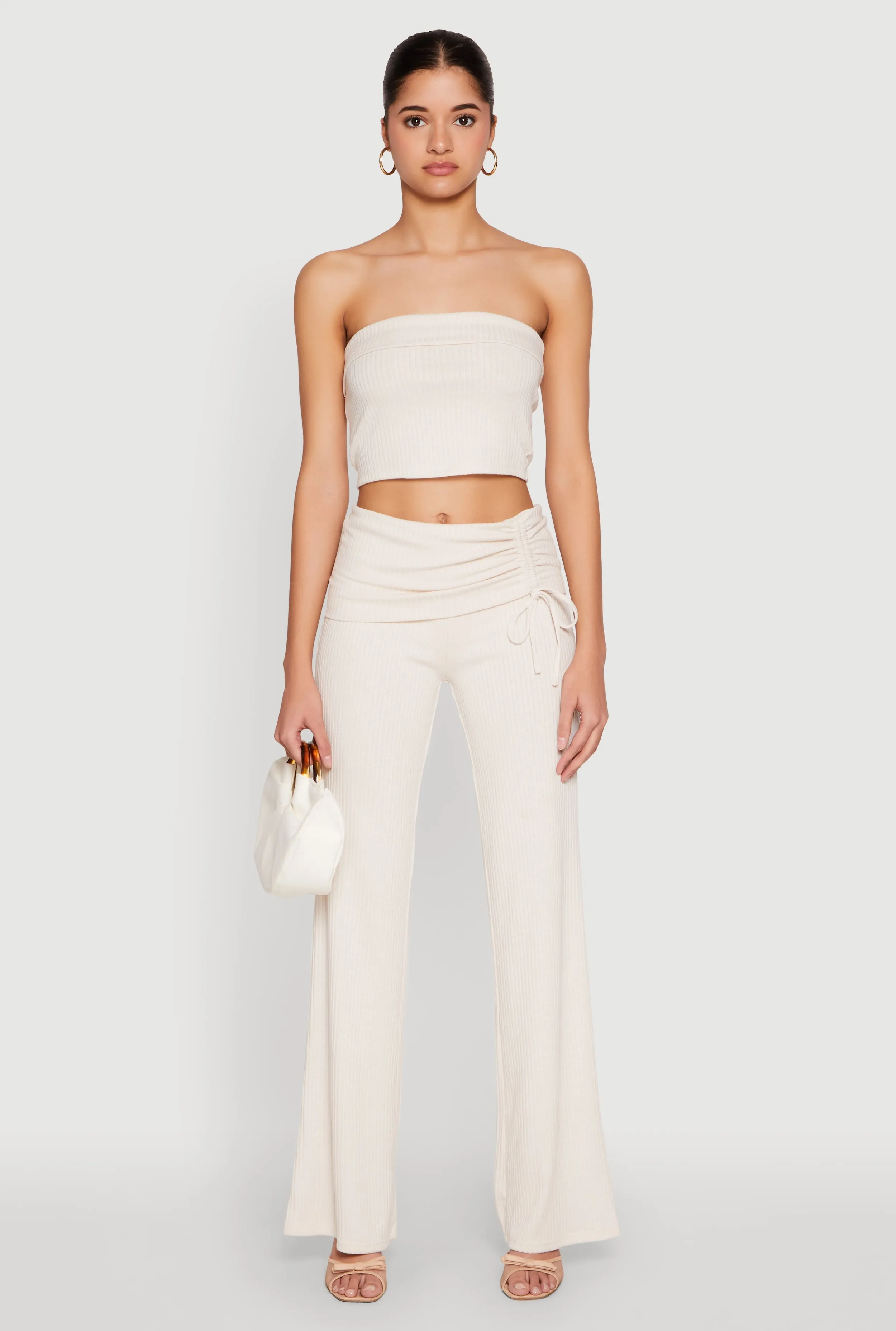 Almost Famous Ruched Fold Over Pants