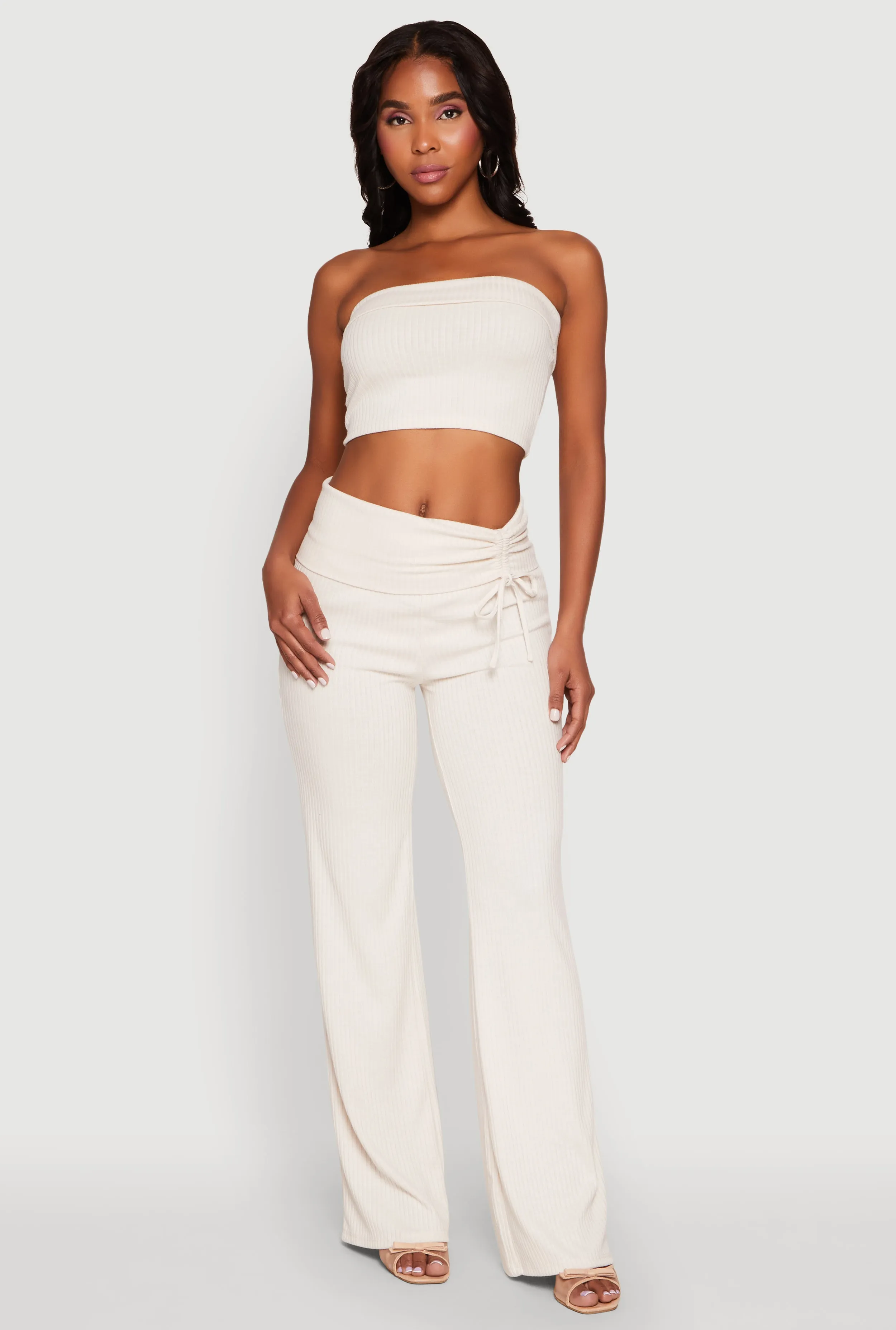 Almost Famous Ruched Fold Over Pants