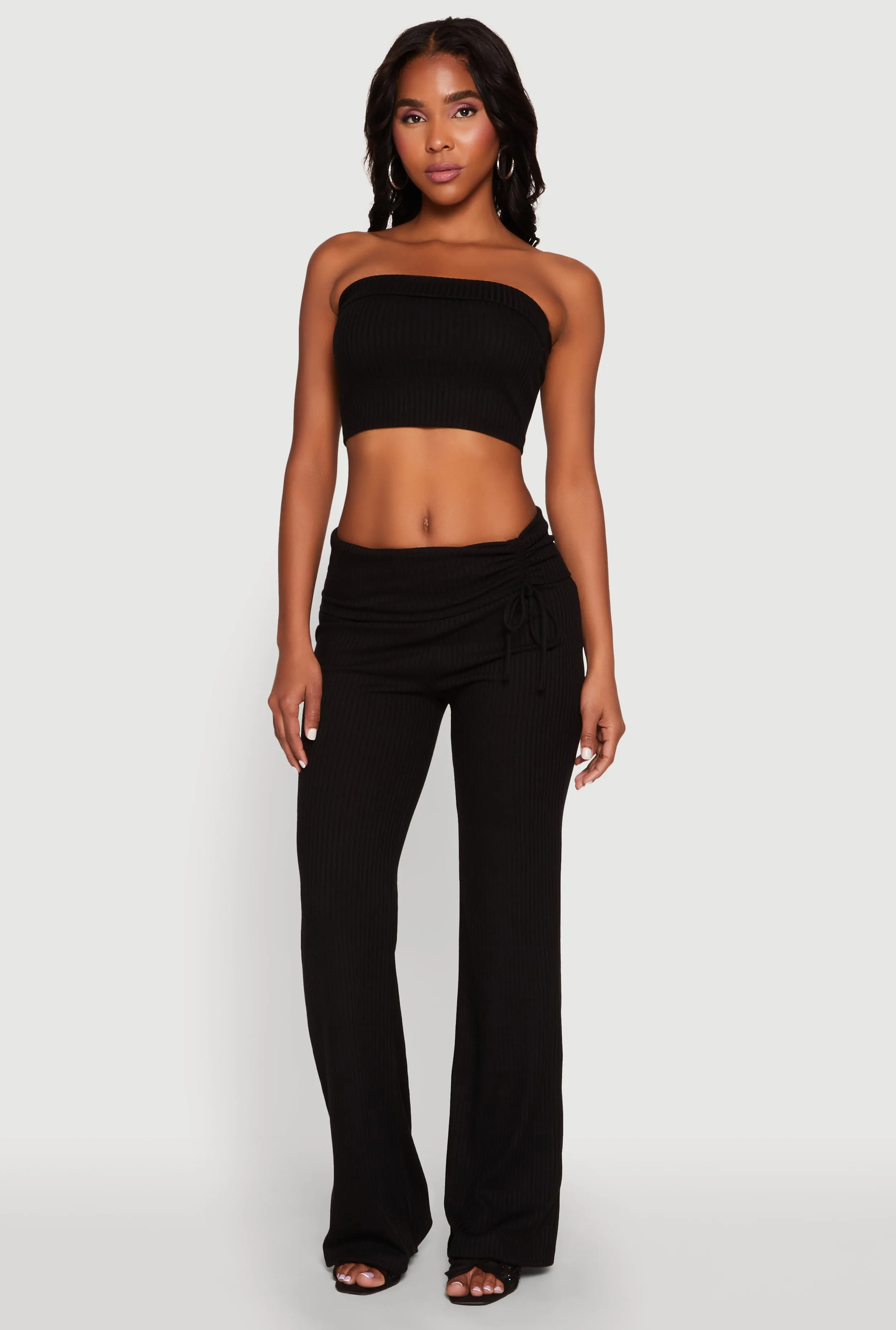 Almost Famous Ruched Fold Over Pants