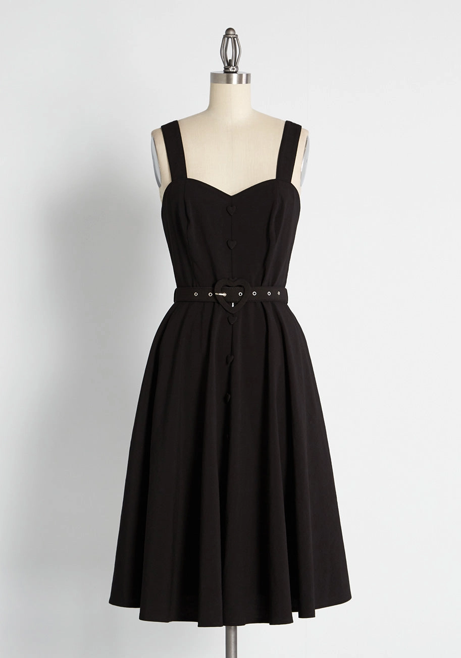 Amour in Noir Swing Dress