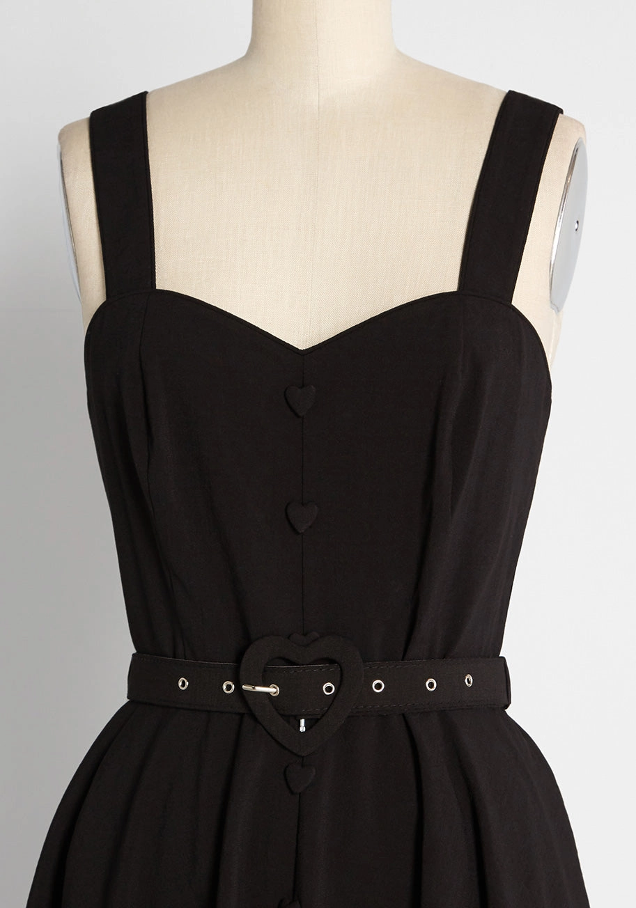 Amour in Noir Swing Dress