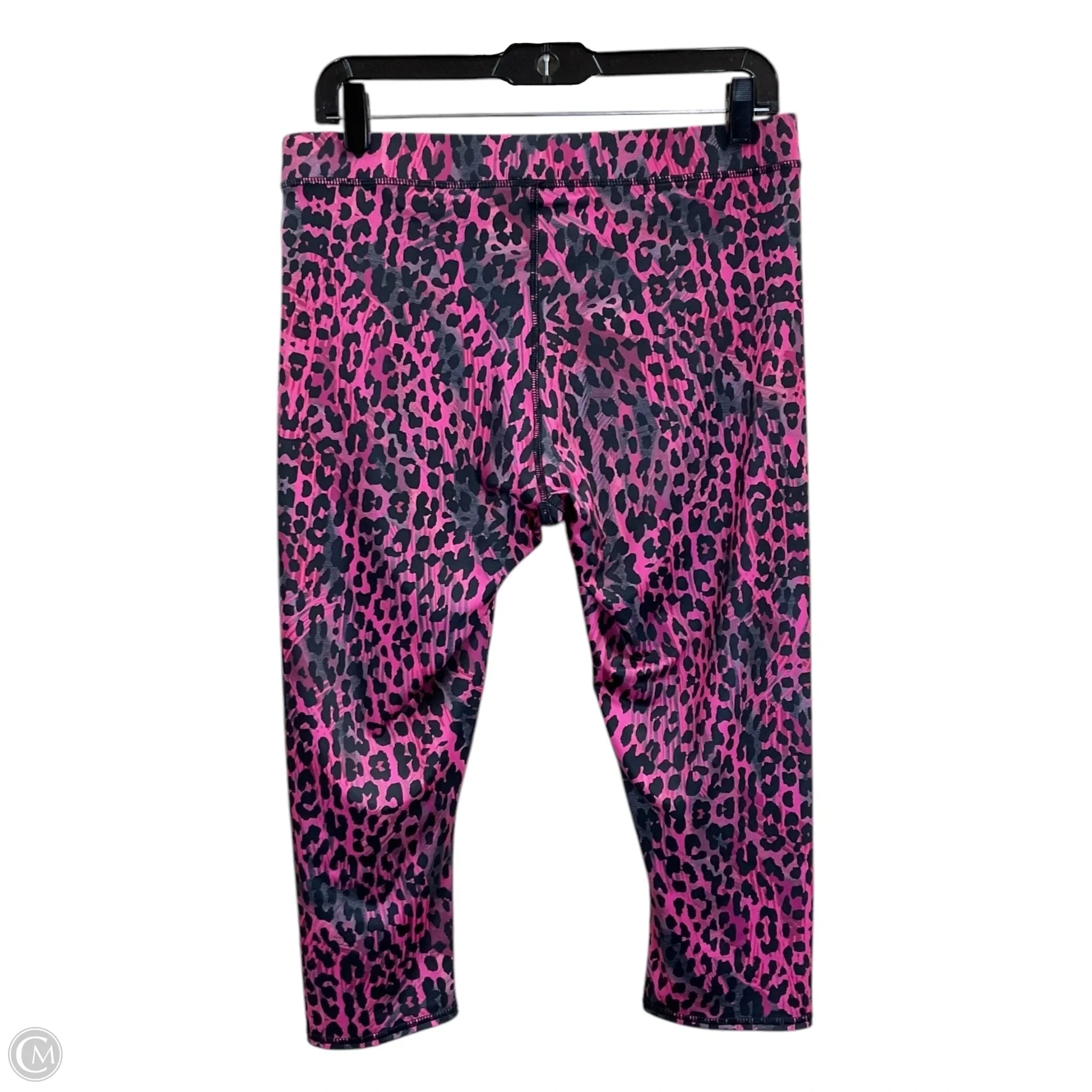 Athletic Leggings Capris By Everlast In Black & Pink, Size: L