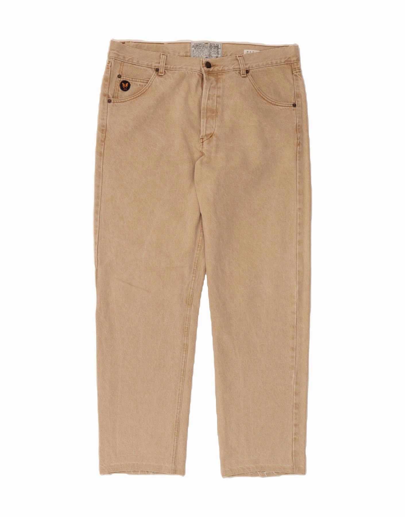 AVIREX Mens Straight Jeans W40 L31 Beige Cotton