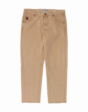 AVIREX Mens Straight Jeans W40 L31 Beige Cotton