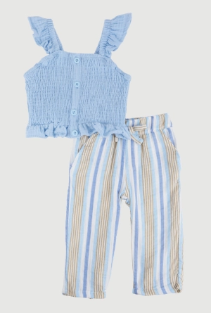 Baby Girls 12-24M Peplum Top and Striped Pants