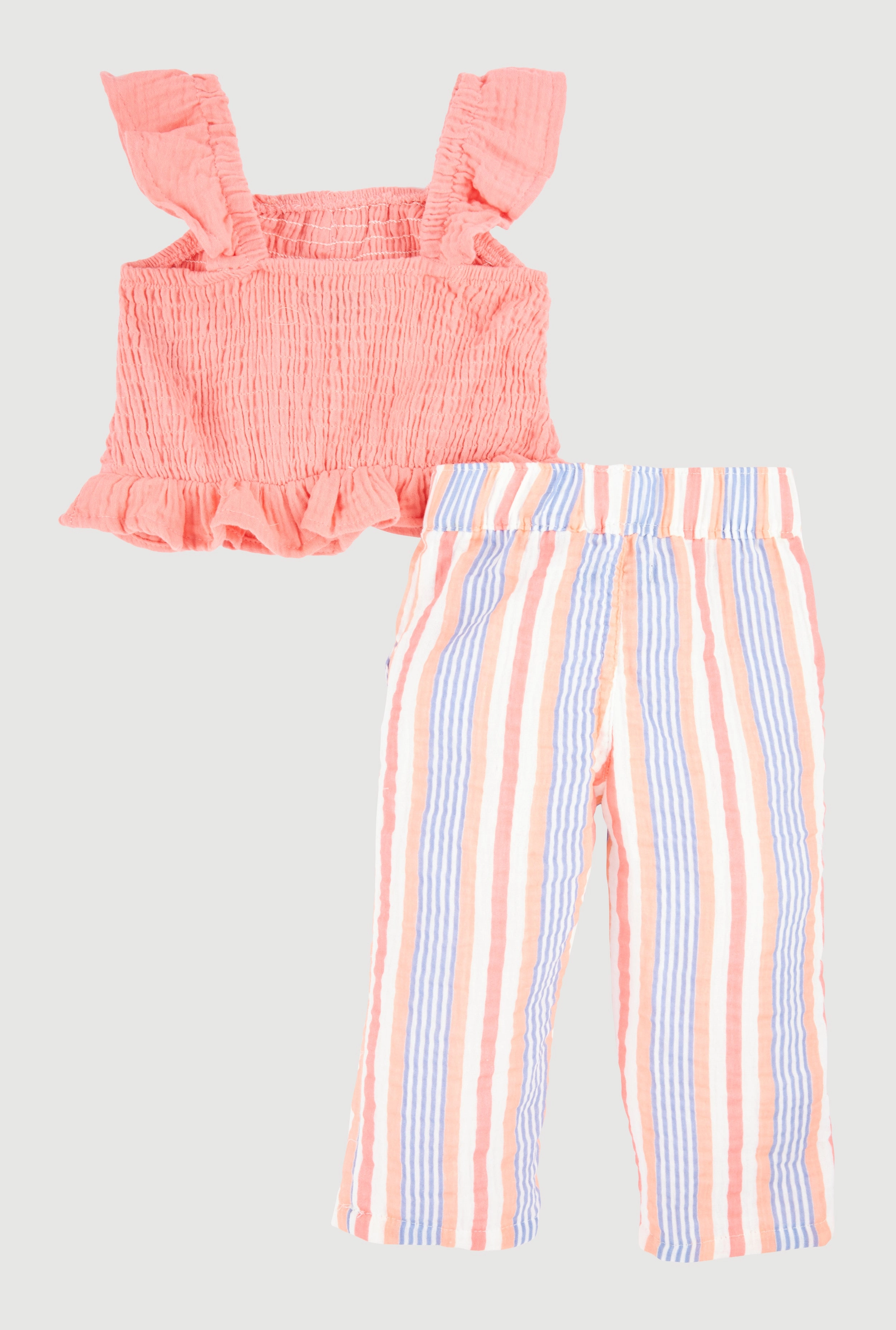 Baby Girls 12-24M Peplum Top and Striped Pants