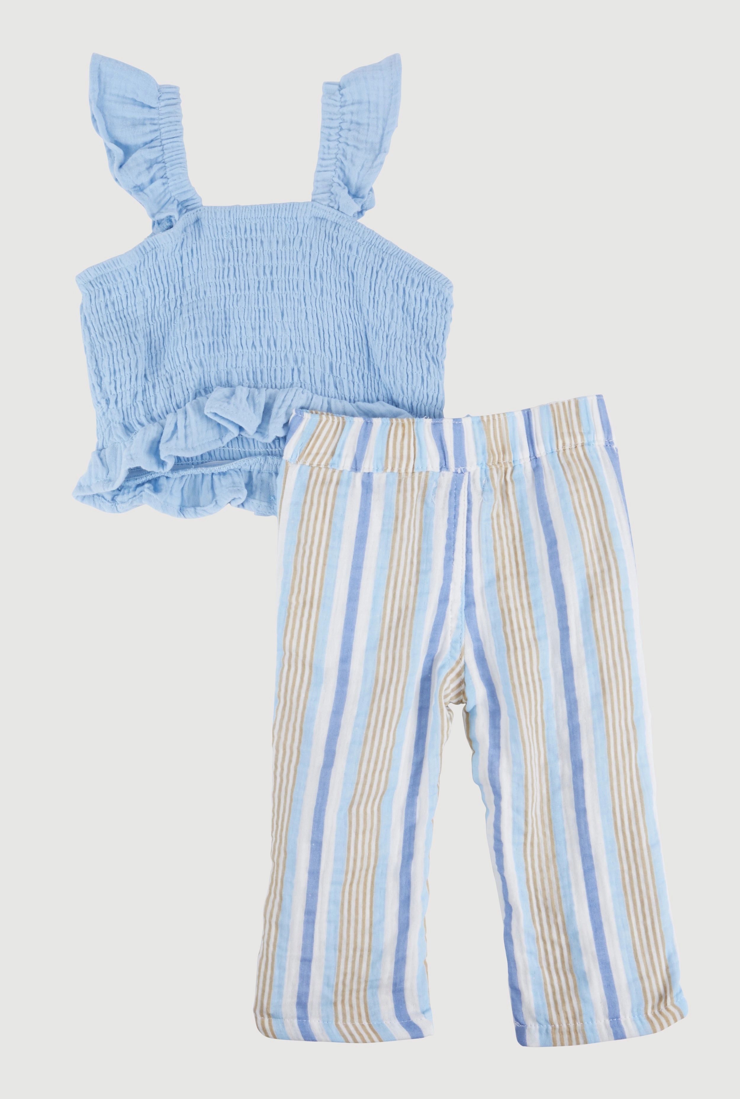 Baby Girls 12-24M Peplum Top and Striped Pants