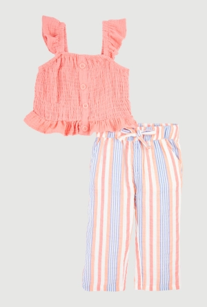 Baby Girls 12-24M Peplum Top and Striped Pants