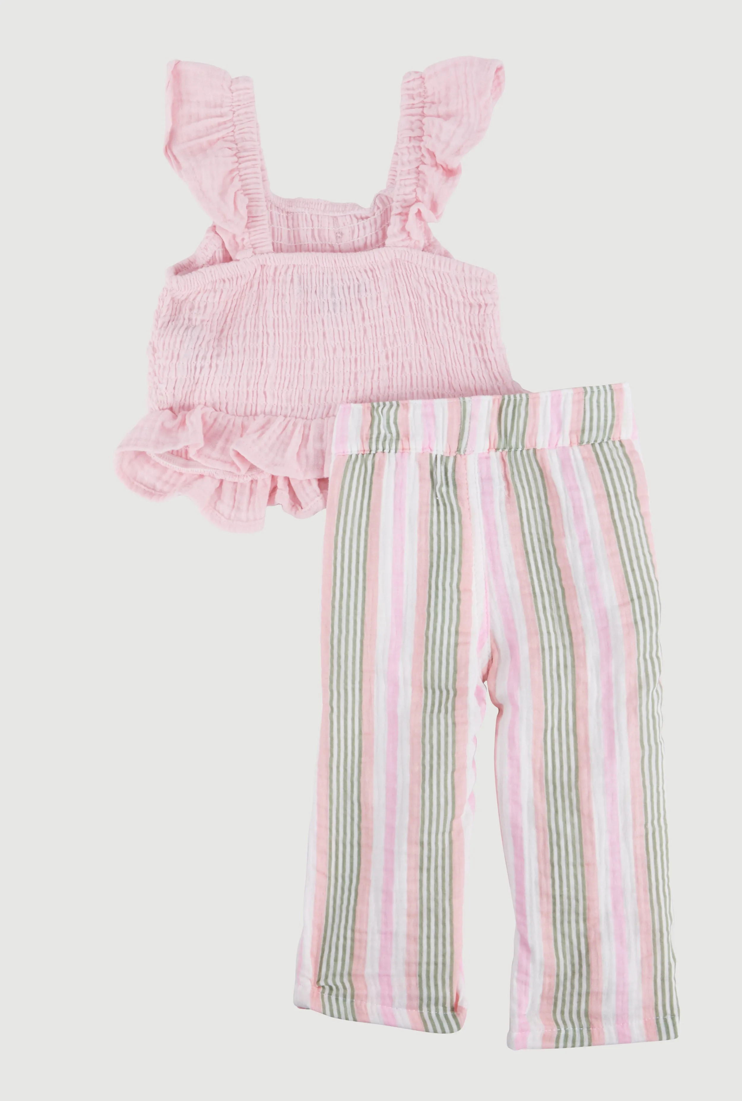 Baby Girls 12-24M Peplum Top and Striped Pants