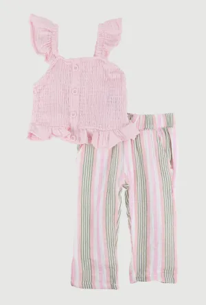 Baby Girls 12-24M Peplum Top and Striped Pants