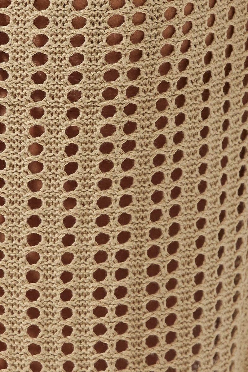 Beige Crochet Beach Maxi Dress