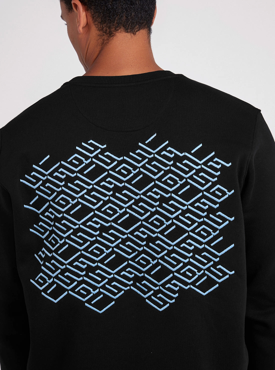 Black Back Geo-Metric Logo Print Jumper