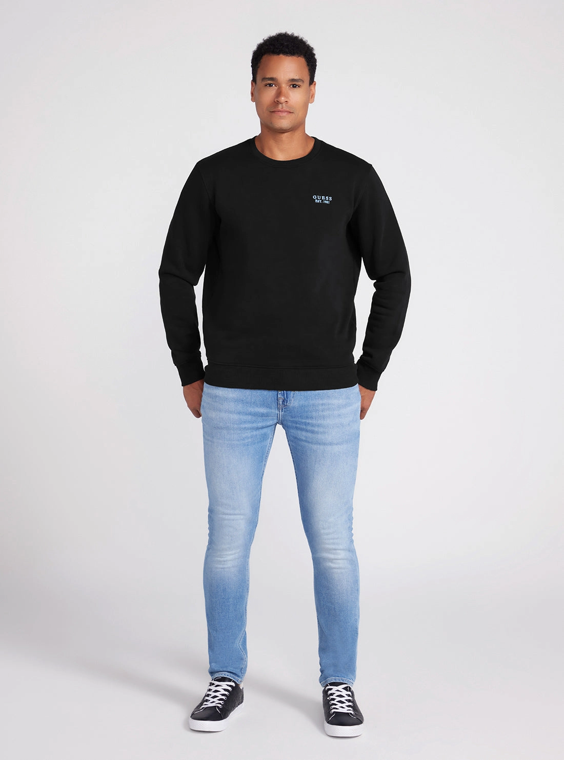 Black Back Geo-Metric Logo Print Jumper