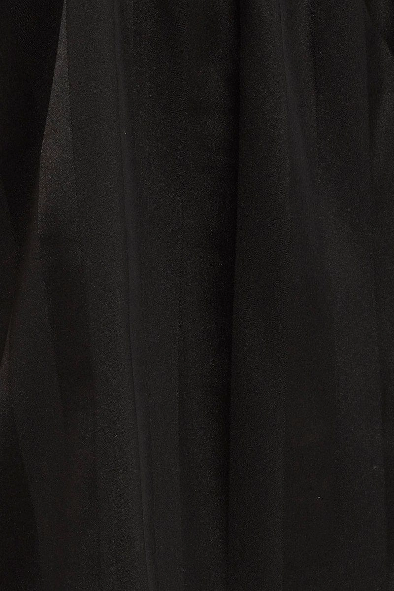 Black Pyjama Set Cami Jacquard Stripe White Piping Pj