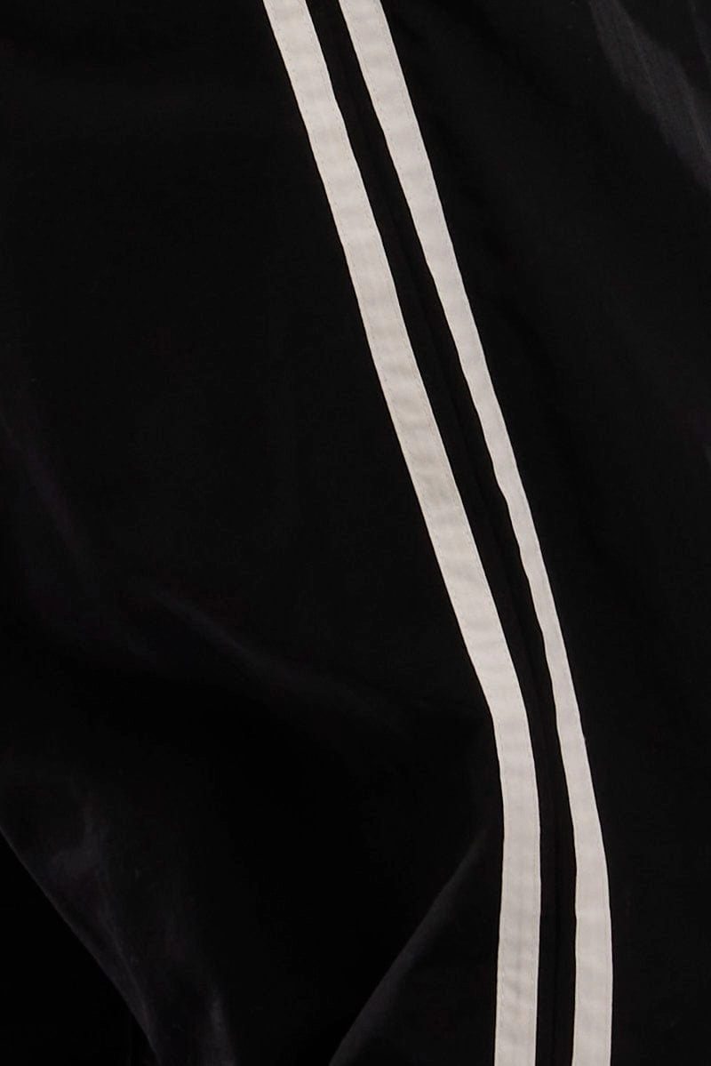 Black Track Pants Side Stripe
