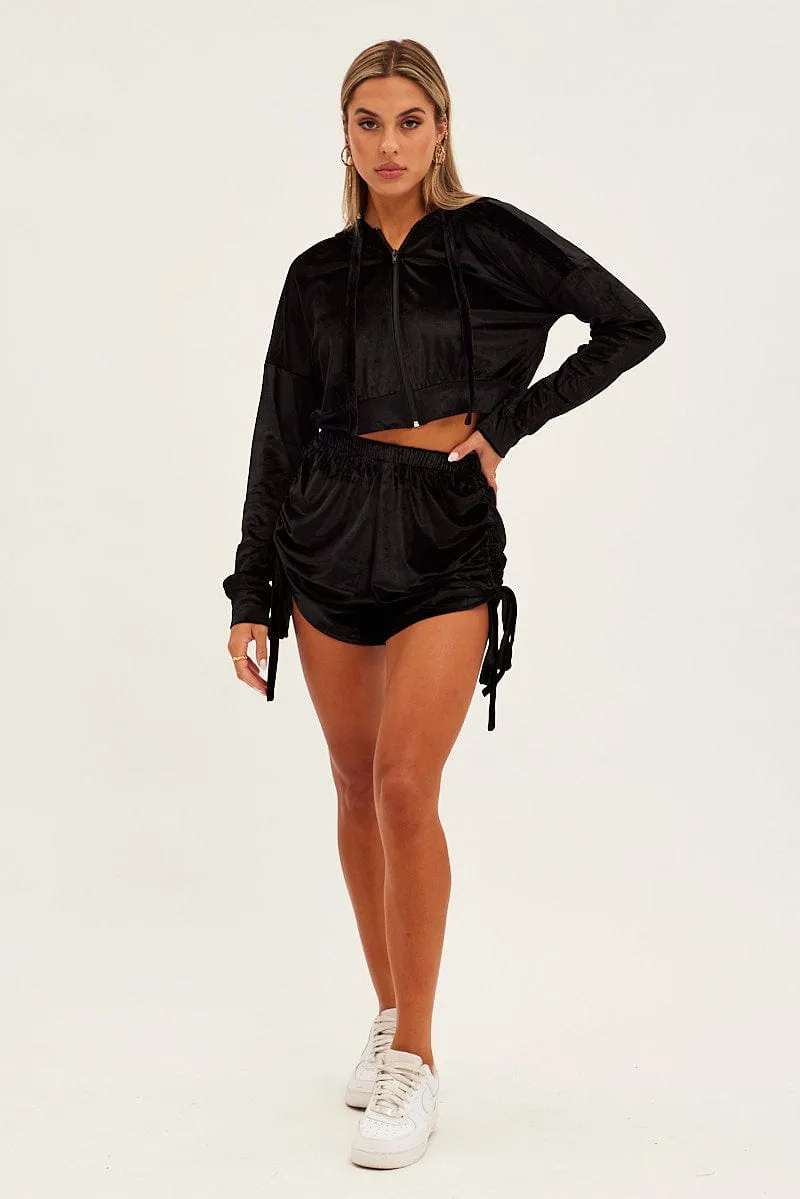Black Velvet Shorts
