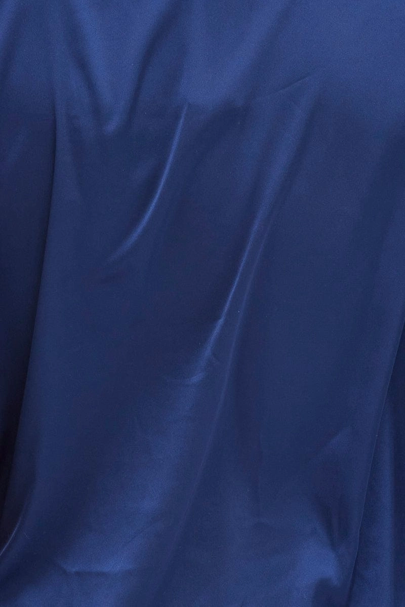 Blue Pyjama Set Short Sleeve Satin Piping PJ